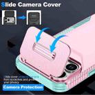 For iPhone 17 Pro Max Sliding Camshield Phone Case(Grey Green + Pink) - 3