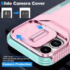 For iPhone 17 Sliding Camshield Phone Case(Grey Green + Pink) - 3