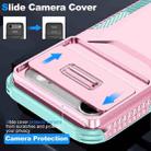 For iPhone 17 Air Sliding Camshield Phone Case(Grey Green + Pink) - 3