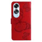 For OPPO A60 4G Global 3D Butterfly Embossed Pattern Flip Leather Phone Case(Red) - 3