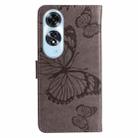 For OPPO A60 4G Global 3D Butterfly Embossed Pattern Flip Leather Phone Case(Grey) - 3