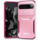 For Google Pixel 9 Pro XL Sliding Camshield Phone Case(Pink + Rose Red) - 1