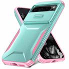 For Google Pixel 9 Pro XL Sliding Camshield Phone Case(Grey Green + Pink) - 2