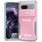 For Google Pixel 8a Sliding Camshield Phone Case(Pink + Grey Green) - 1