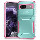 For Google Pixel 8a Sliding Camshield Phone Case(Grey Green + Pink) - 1