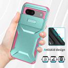 For Google Pixel 8a Sliding Camshield Phone Case(Grey Green + Pink) - 3