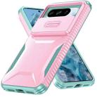 For Google Pixel 8 Pro Sliding Camshield Phone Case(Pink + Grey Green) - 2