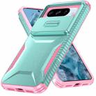 For Google Pixel 8 Pro Sliding Camshield Phone Case(Grey Green + Pink) - 2