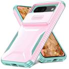For Google Pixel 8 Sliding Camshield Phone Case(Pink + Grey Green) - 2