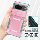 For Google Pixel 8 Sliding Camshield Phone Case(Pink + Grey Green) - 3