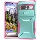 For Google Pixel 7 Pro Sliding Camshield Phone Case(Grey Green + Pink) - 1