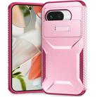 For Google Pixel 9a Sliding Camshield Phone Case(Pink + Rose Red) - 1