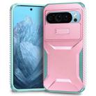 For Google Pixel 10 Pro / 10 / 9 Pro Sliding Camshield Phone Case(Pink + Grey Green) - 1