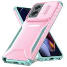 For Motorola Moto G Stylus 5G 2024 Sliding Camshield Phone Case(Pink + Grey Green) - 2