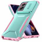 For Motorola Moto G Stylus 5G 2024 Sliding Camshield Phone Case(Grey Green + Pink) - 2