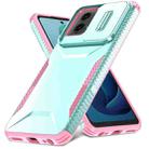 For Motorola Moto G 5G 2024 Sliding Camshield Phone Case(Grey Green + Pink) - 2