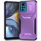 For Motorola Moto G22 2024 Sliding Camshield Phone Case(Purple) - 1