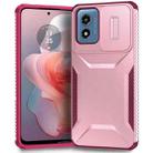 For Motorola Moto G Play 4G 2024 Sliding Camshield Phone Case(Pink + Rose Red) - 1