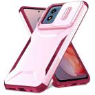 For Motorola Moto G Play 4G 2024 Sliding Camshield Phone Case(Pink + Rose Red) - 2