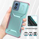 For Motorola Moto G Play 4G 2024 Sliding Camshield Phone Case(Grey Green + Pink) - 3