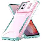 For Motorola Moto G Power 5G 2024 Sliding Camshield Phone Case(Pink + Grey Green) - 2