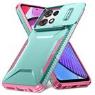 For Motorola Moto G Play 5G 2025 Sliding Camshield Phone Case(Pink + Grey Green) - 2