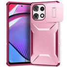 For Motorola Moto G Play 5G 2025 Sliding Camshield Phone Case(Pink + Rose Red) - 1