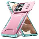For Motorola Edge 5G 2025 Sliding Camshield Phone Case(Grey Green + Pink) - 2