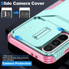 For Samsung Galaxy A56 5G Sliding Camshield Phone Case(Grey Green + Pink) - 3