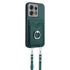 For Motorola Edge 50 Pro EU Edition R20 Crossbody Rope Ring Card Holder Phone Case(Green) - 3