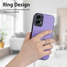 For Motorola Moto G Play 2024 5G R20 Crossbody Rope Ring Card Holder Phone Case(Purple) - 2