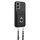 For Motorola Moto G Stylus 5G 2024 R20 Crossbody Rope Ring Card Holder Phone Case(Black) - 3