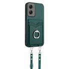 For Motorola Moto G Stylus 5G 2024 R20 Crossbody Rope Ring Card Holder Phone Case(Green) - 3