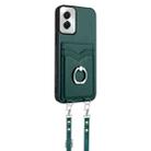 For Motorola Moto G Power 5G 2024 R20 Crossbody Rope Ring Card Holder Phone Case(Green) - 3