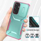 For Samsung Galaxy S24+ 5G Sliding Camshield Phone Case(Grey Green + Pink) - 3