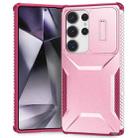 For Samsung Galaxy S25 Ultra 5G Sliding Camshield Phone Case(Pink + Rose Red) - 1