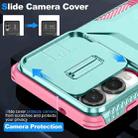 For Samsung Galaxy S25 Edge 5G Sliding Camshield Phone Case(Pink + Grey Green) - 3