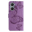 For vivo Y03 3D Butterfly Embossed Pattern Flip Leather Phone Case(Purple) - 3
