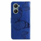 For vivo Y03 3D Butterfly Embossed Pattern Flip Leather Phone Case(Blue) - 3