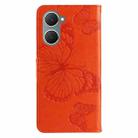 For vivo Y03 3D Butterfly Embossed Pattern Flip Leather Phone Case(Orange) - 3