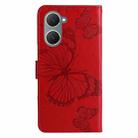 For vivo Y03 3D Butterfly Embossed Pattern Flip Leather Phone Case(Red) - 3