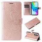 For vivo Y03 3D Butterfly Embossed Pattern Flip Leather Phone Case(Rose Gold) - 1