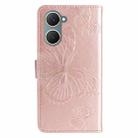 For vivo Y03 3D Butterfly Embossed Pattern Flip Leather Phone Case(Rose Gold) - 3