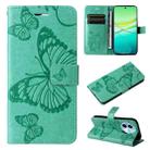 For vivo Y38 / Y200i / T3x Global 3D Butterfly Embossed Pattern Flip Leather Phone Case(Green) - 1