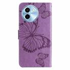 For vivo Y38 / Y200i / T3x Global 3D Butterfly Embossed Pattern Flip Leather Phone Case(Purple) - 3