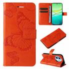 For vivo Y38 / Y200i / T3x Global 3D Butterfly Embossed Pattern Flip Leather Phone Case(Orange) - 1