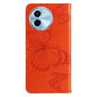 For vivo Y38 / Y200i / T3x Global 3D Butterfly Embossed Pattern Flip Leather Phone Case(Orange) - 3