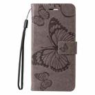 For vivo Y38 / Y200i / T3x Global 3D Butterfly Embossed Pattern Flip Leather Phone Case(Grey) - 2