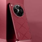 For OPPO Find X8 Plain Leather PC Phone Case(Wine Red) - 1