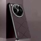 For OPPO Find X8 Plain Leather PC Phone Case(Brown) - 1
